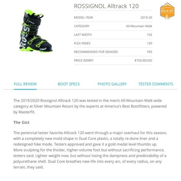 Rossignol All Track Ski Boots (Size 8/25.5) Flex 120